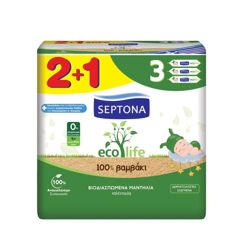 Μωρομάντηλα Eco Life 60 Τεμ. (2+1 Δώρο)