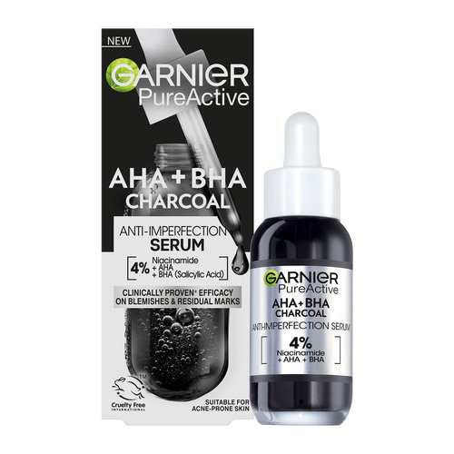 Garnier Ορός Κατά Των Ατελειών, 4% Νιασιναμίδη, Aha +Bha Με Άνθρακα 30ml