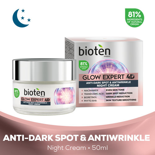 Glow Expert 4D Κρέμα Νύχτας Κατά Των Πανάδων & Των Ρυτίδων 50ml