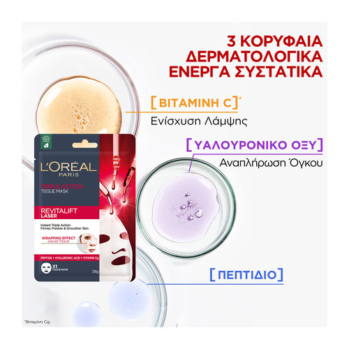 Revitalift Laser Υφασμάτινη Μάσκα Προσώπου 28gr